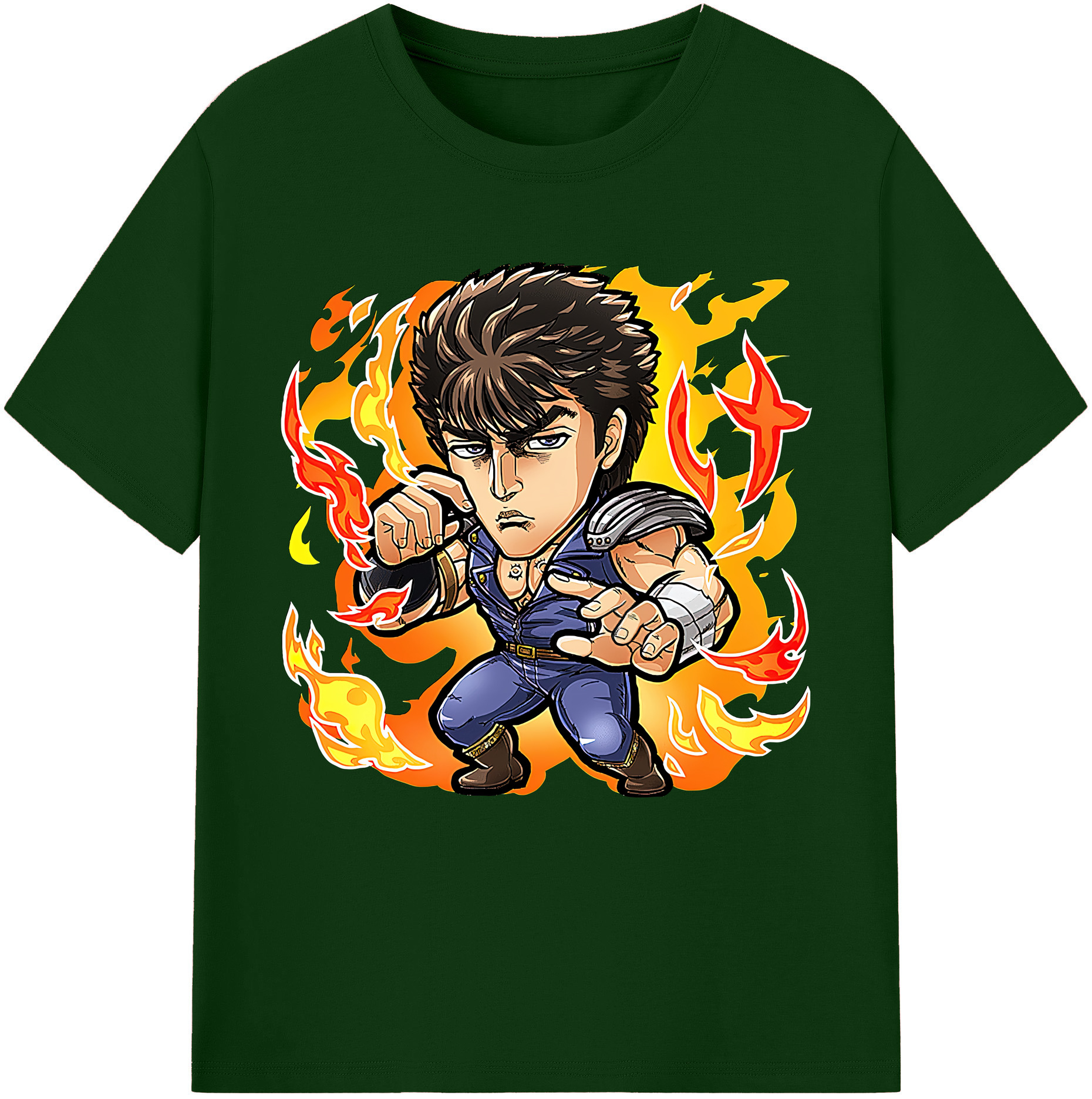 （画像用） 北斗の拳 Fist of the North Star 綿100％半袖Tシャツ（フロントプリント）
